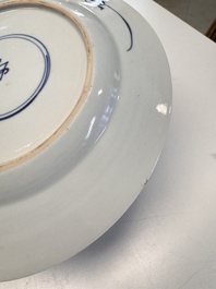 Eight Chinese blue and white, famille verte and Imari-style plates, Kangxi
