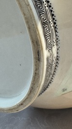 A Chinese famille rose bottle vase and a dish, Qianlong marks, Republic