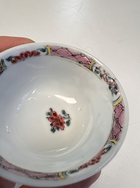 A Chinese famille rose 'Fishermen' cup and saucer, Yongzheng