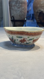 Eight Chinese famille rose and verte wares, 19/20th C.