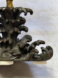 A Chinese parcel-gilt cloisonn&eacute; and bronze 'Conch Shell' Buddhist emblem, 18/19th C.