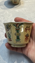 34 Chinese famille rose, verte, Imari-style and blue and white wares, Kangxi and later