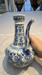 A Chinese blue and white 'Floral' kendi, Kangxi