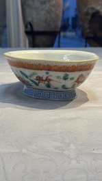 Eight Chinese famille rose and verte wares, 19/20th C.