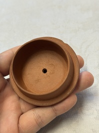 A Chinese Yixing stoneware inscribed teapot, Shao Youlan 卲友蘭 mark, Republic