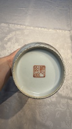 A Chinese polychrome-decorated 'Winter Landscape' vase, signed He Xuren 何許人 and with seal mark, dated 1934