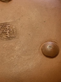 A Chinese Yixing stoneware inscribed teapot, Shao Youlan 卲友蘭 mark, Republic