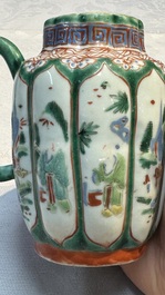 Eight Chinese famille rose and verte wares, 19/20th C.