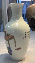 A Chinese polychrome 'Erotic' vase, an iron-red 'Phoenix' jar and a famille verte 'Dragon' stand,  Chun Yi Tang Zhi 春怡堂制 and Tongzhi mark, 19/20th C.