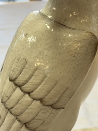 A fine Chinese polychrome-glazed hawk, 19th C.