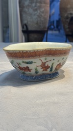 Eight Chinese famille rose and verte wares, 19/20th C.
