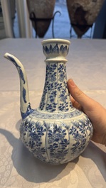 A Chinese blue and white 'Floral' kendi, Kangxi