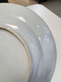 Eight Chinese blue and white, famille verte and Imari-style plates, Kangxi