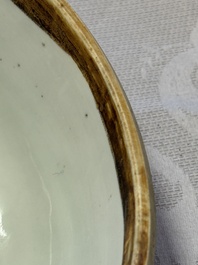 A circular Chinese blue and white box and cover, Wanli mark and of the period