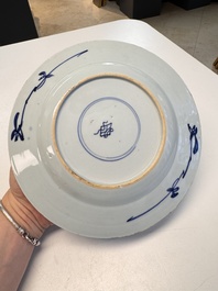 Eight Chinese blue and white, famille verte and Imari-style plates, Kangxi