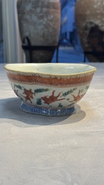 Eight Chinese famille rose and verte wares, 19/20th C.
