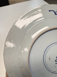 Eight Chinese blue and white, famille verte and Imari-style plates, Kangxi