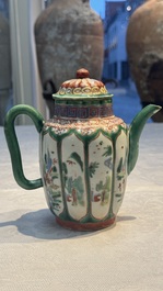 Eight Chinese famille rose and verte wares, 19/20th C.