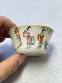 A set of seven Chinese famille rose nesting bowls with narrative design, Daoguang