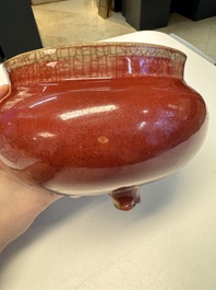 A Chinese langyao-style tripod censer, 18/19th C.