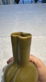 A Chinese conjoined teadust&ndash;glazed bottle vase, Republic