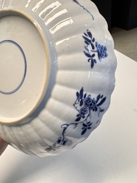 A pair of Chinese famille verte 'Sea Creatures' lobed plates, Kangxi