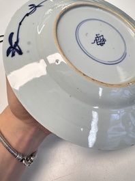 Eight Chinese blue and white, famille verte and Imari-style plates, Kangxi