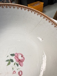 A rare Chinese famille rose 'Satyr Watching a Sleeping Venus' punch bowl, Qianlong