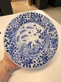 Eight Chinese blue and white, famille verte and Imari-style plates, Kangxi