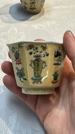 34 Chinese famille rose, verte, Imari-style and blue and white wares, Kangxi and later
