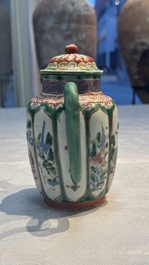 Eight Chinese famille rose and verte wares, 19/20th C.