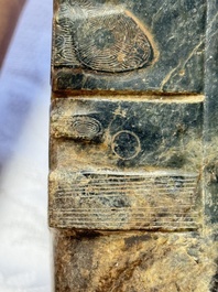 A large Chinese Liangzhu-type mottled jade cong, Neolithic period or later