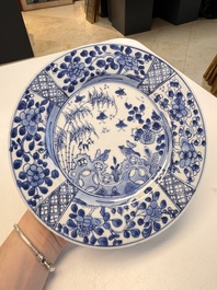 Eight Chinese blue and white, famille verte and Imari-style plates, Kangxi
