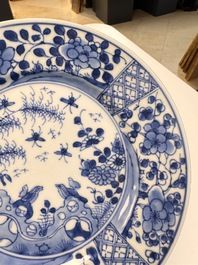 Eight Chinese blue and white, famille verte and Imari-style plates, Kangxi