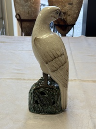 A fine Chinese polychrome-glazed hawk, 19th C.