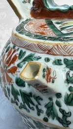 A pair of Chinese famille verte lime pots and covers for the Southeast Asian market, Kangxi