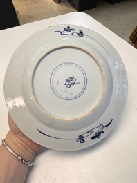 Eight Chinese blue and white, famille verte and Imari-style plates, Kangxi