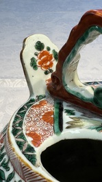 A pair of Chinese famille verte lime pots and covers for the Southeast Asian market, Kangxi