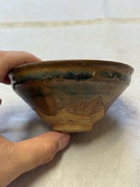 Two Chinese Jian tea bowls and two Dongzhangyao black-glazed tea bowls, Song