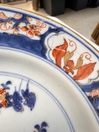Eight Chinese blue and white, famille verte and Imari-style plates, Kangxi