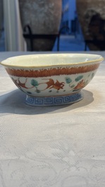 Eight Chinese famille rose and verte wares, 19/20th C.