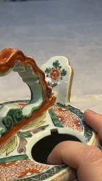 A pair of Chinese famille verte lime pots and covers for the Southeast Asian market, Kangxi