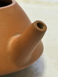 A Chinese Yixing stoneware inscribed teapot, Shao Youlan 卲友蘭 mark, Republic