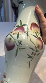 A Chinese famille rose 'Nine Peaches' 'Gu' vase, 19th C.