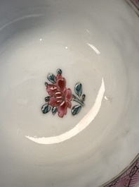 A Chinese famille rose 'Fishermen' cup and saucer, Yongzheng