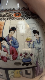 A Chinese famille rose bottle vase and a dish, Qianlong marks, Republic
