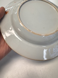 Eight Chinese blue and white, famille verte and Imari-style plates, Kangxi