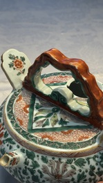 A pair of Chinese famille verte lime pots and covers for the Southeast Asian market, Kangxi