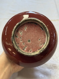 A Chinese flamb&eacute;-glazed vase, 19th C.
