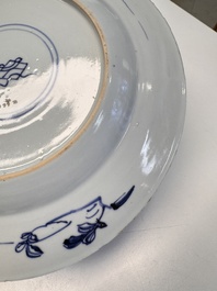 Eight Chinese blue and white, famille verte and Imari-style plates, Kangxi